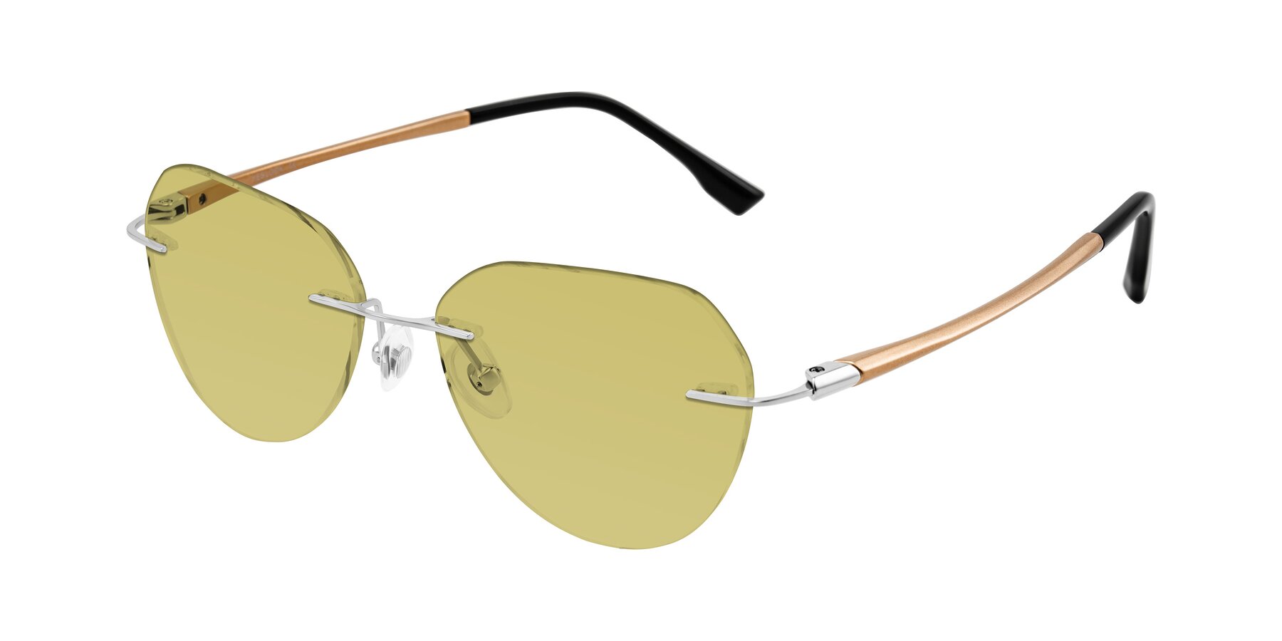 Angle of Noe in Silver/Brown with Medium Champagne Tinted Lenses