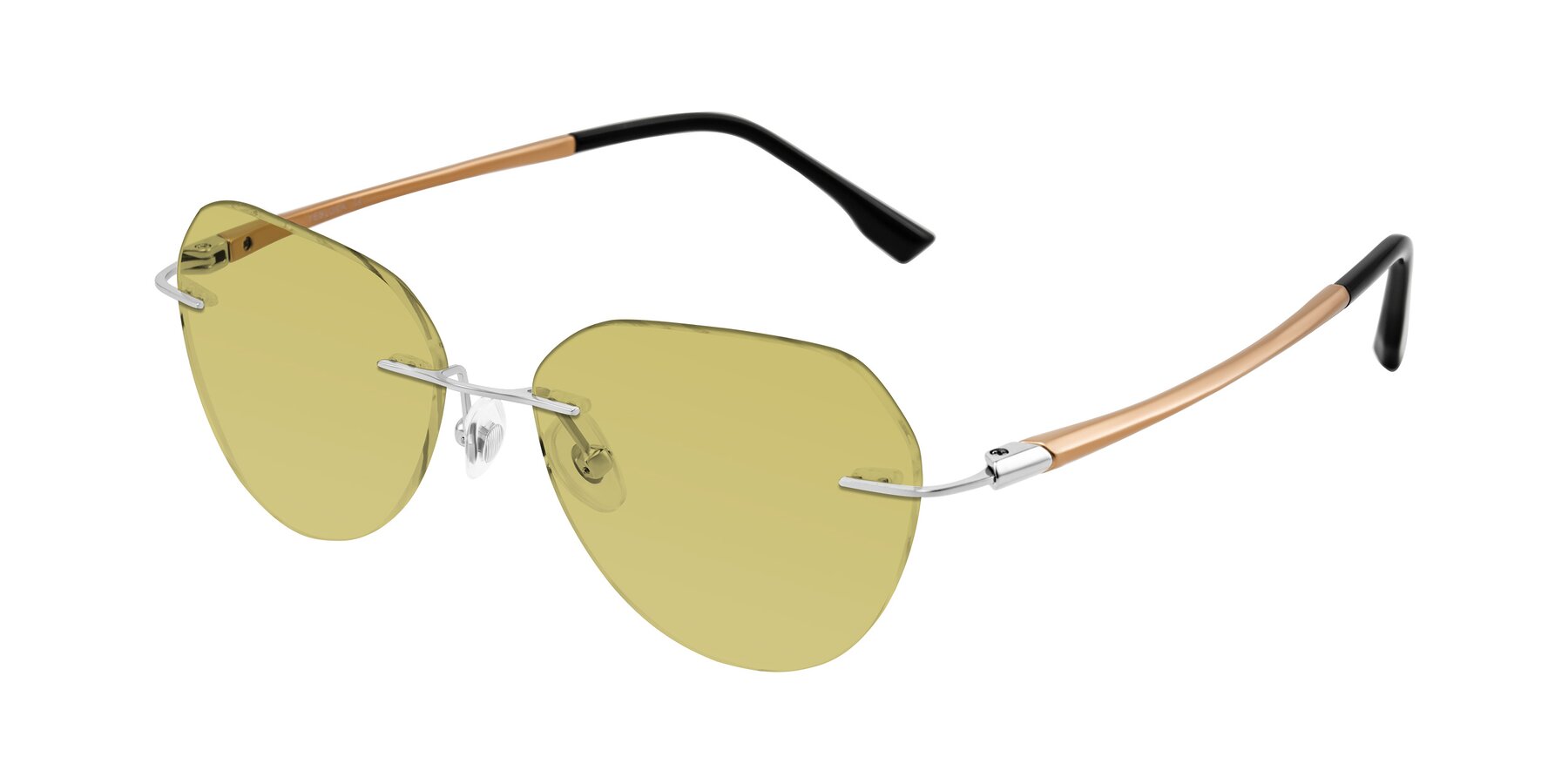 Angle of Noe in Silver/Brown with Medium Champagne Tinted Lenses