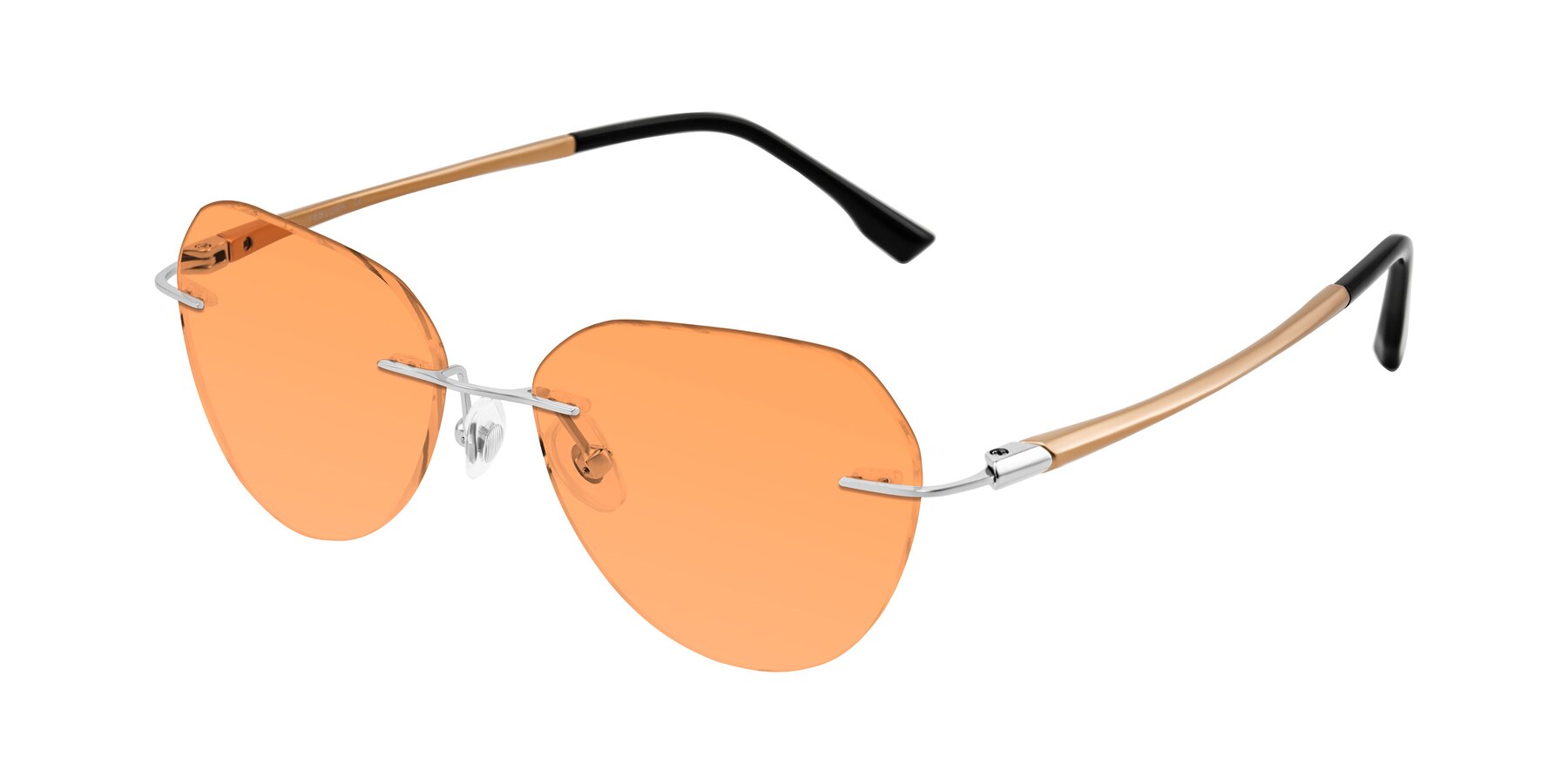Angle of Noe in Silver/Brown with Medium Orange Tinted Lenses
