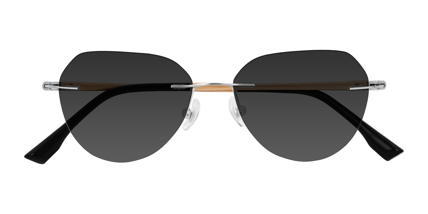 Folded Front of Noe in Silver/Brown with Gray Tinted Lenses