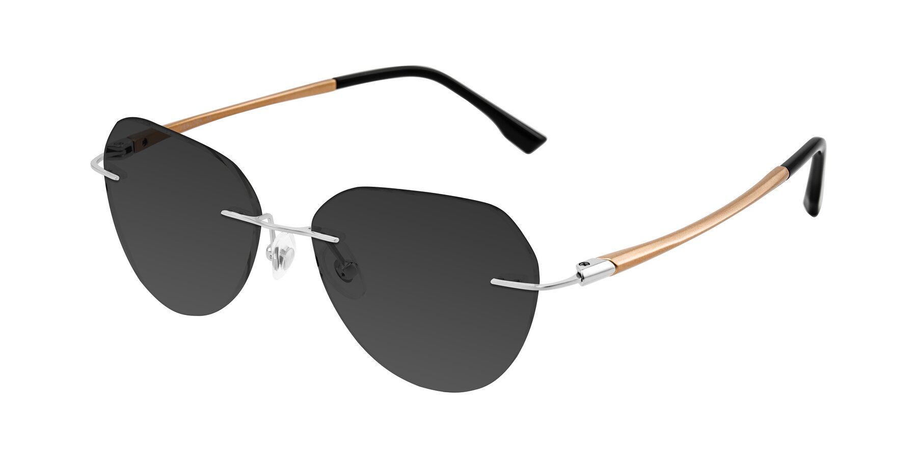 Angle of Noe in Silver/Brown with Gray Tinted Lenses