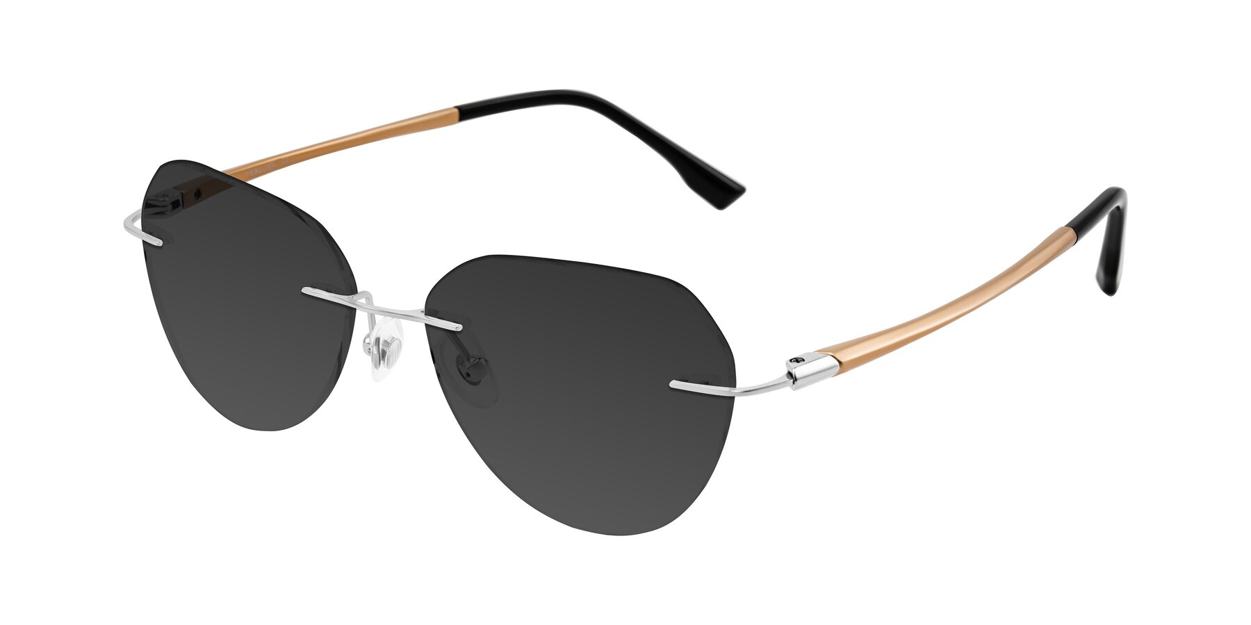 Angle of Noe in Silver/Brown with Gray Tinted Lenses