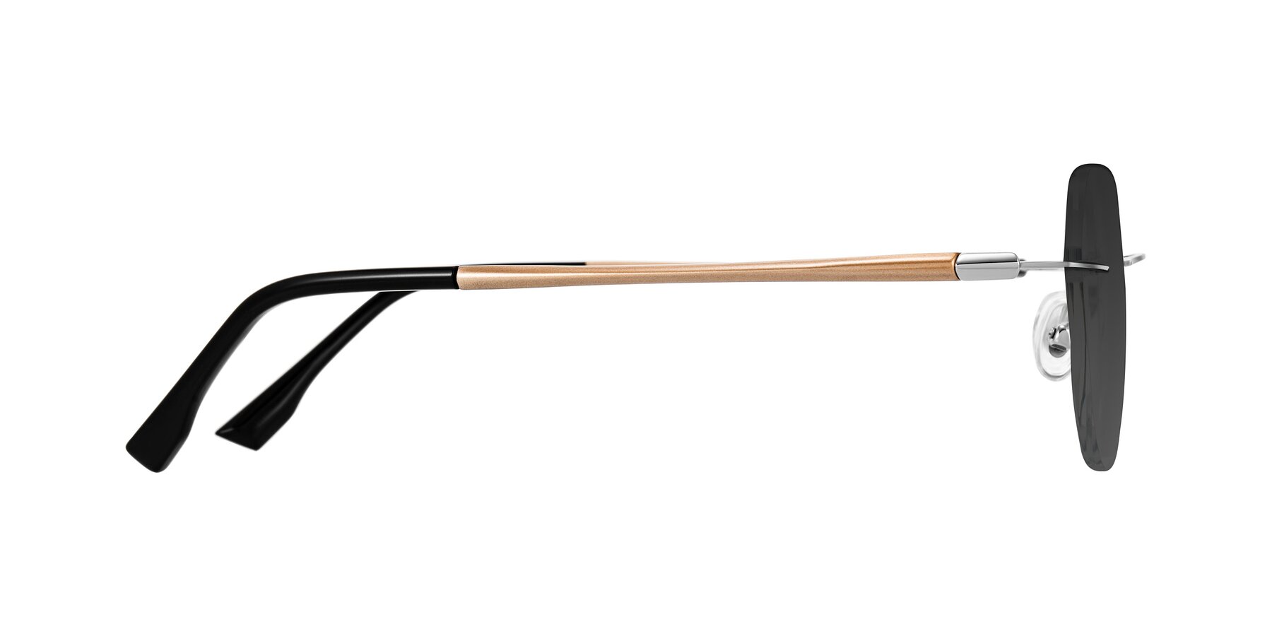 Side of Noe in Silver/Brown with Gray Tinted Lenses