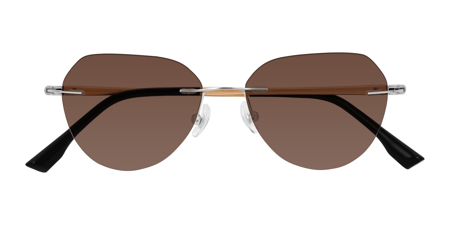 Folded Front of Noe in Silver/Brown with Brown Tinted Lenses