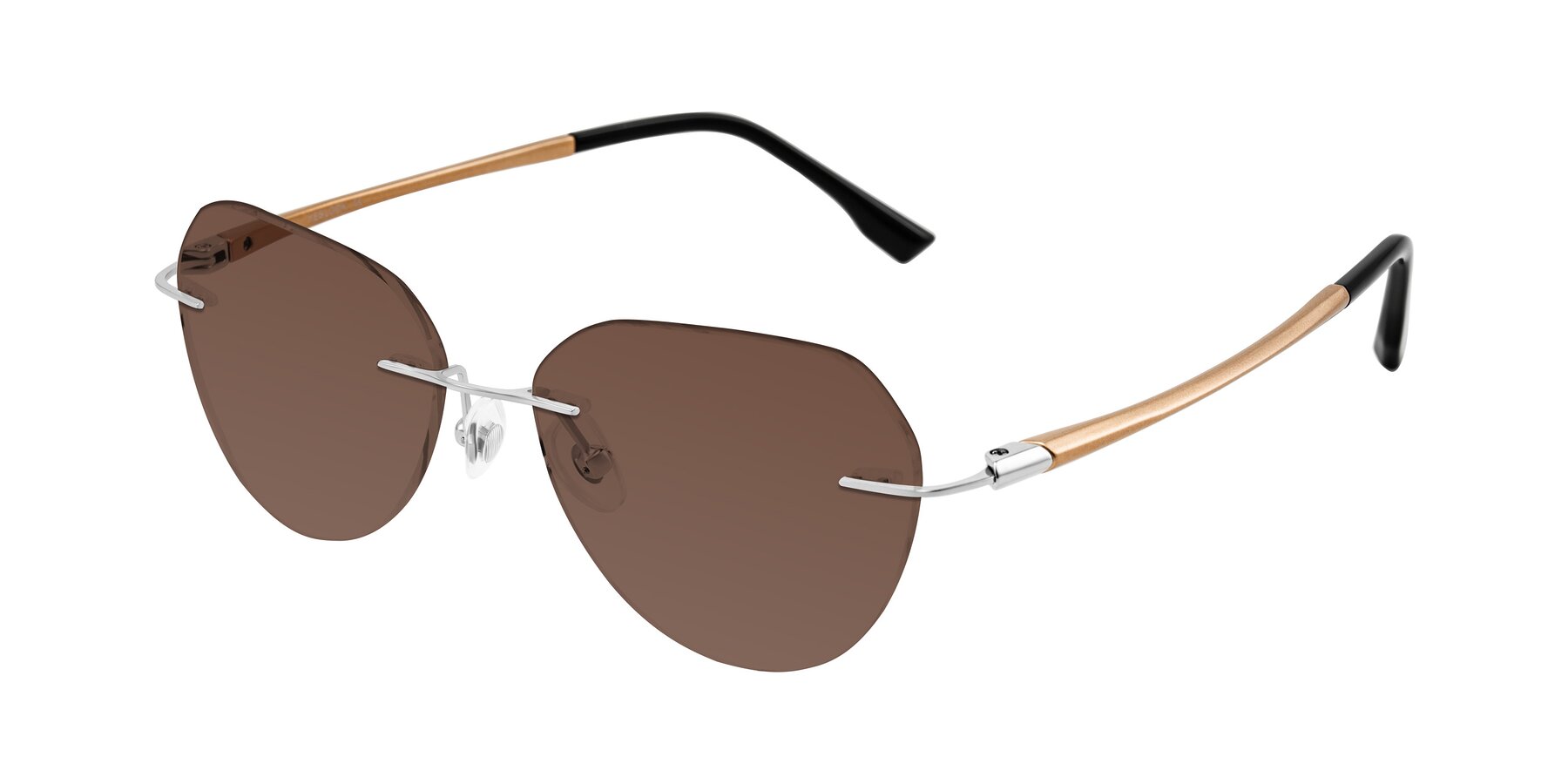 Angle of Noe in Silver/Brown with Brown Tinted Lenses