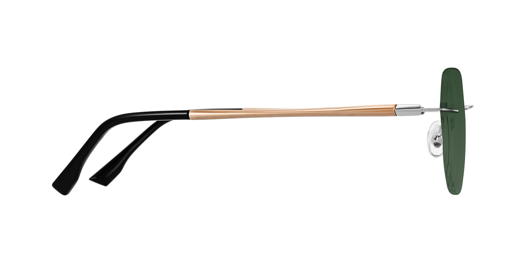 Side of Noe in Silver/Brown with Green Tinted Lenses