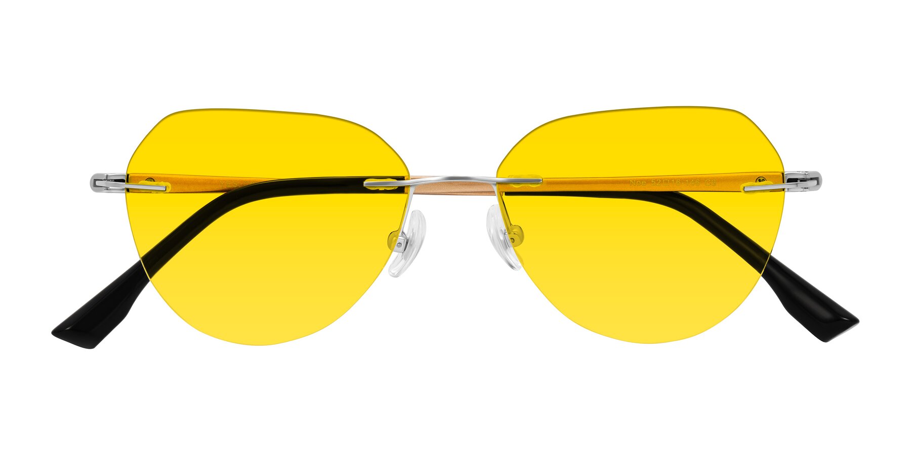 Folded Front of Noe in Silver/Brown with Yellow Tinted Lenses