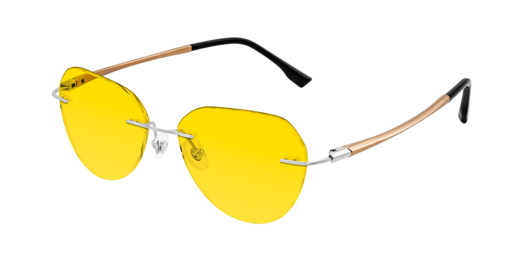 Angle of Noe in Silver/Brown with Yellow Tinted Lenses