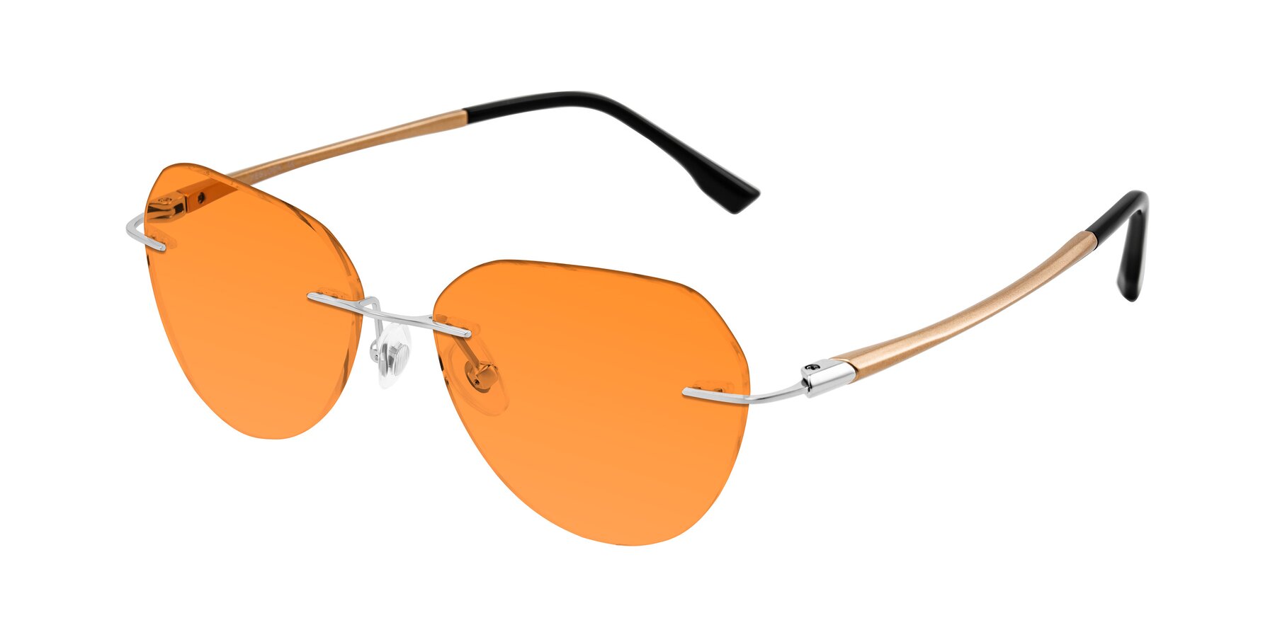 Angle of Noe in Silver/Brown with Orange Tinted Lenses
