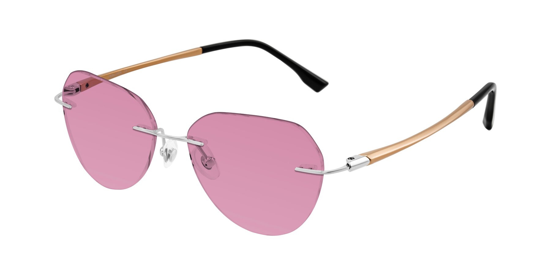 Angle of Noe in Silver/Brown with Medium Wine Tinted Lenses