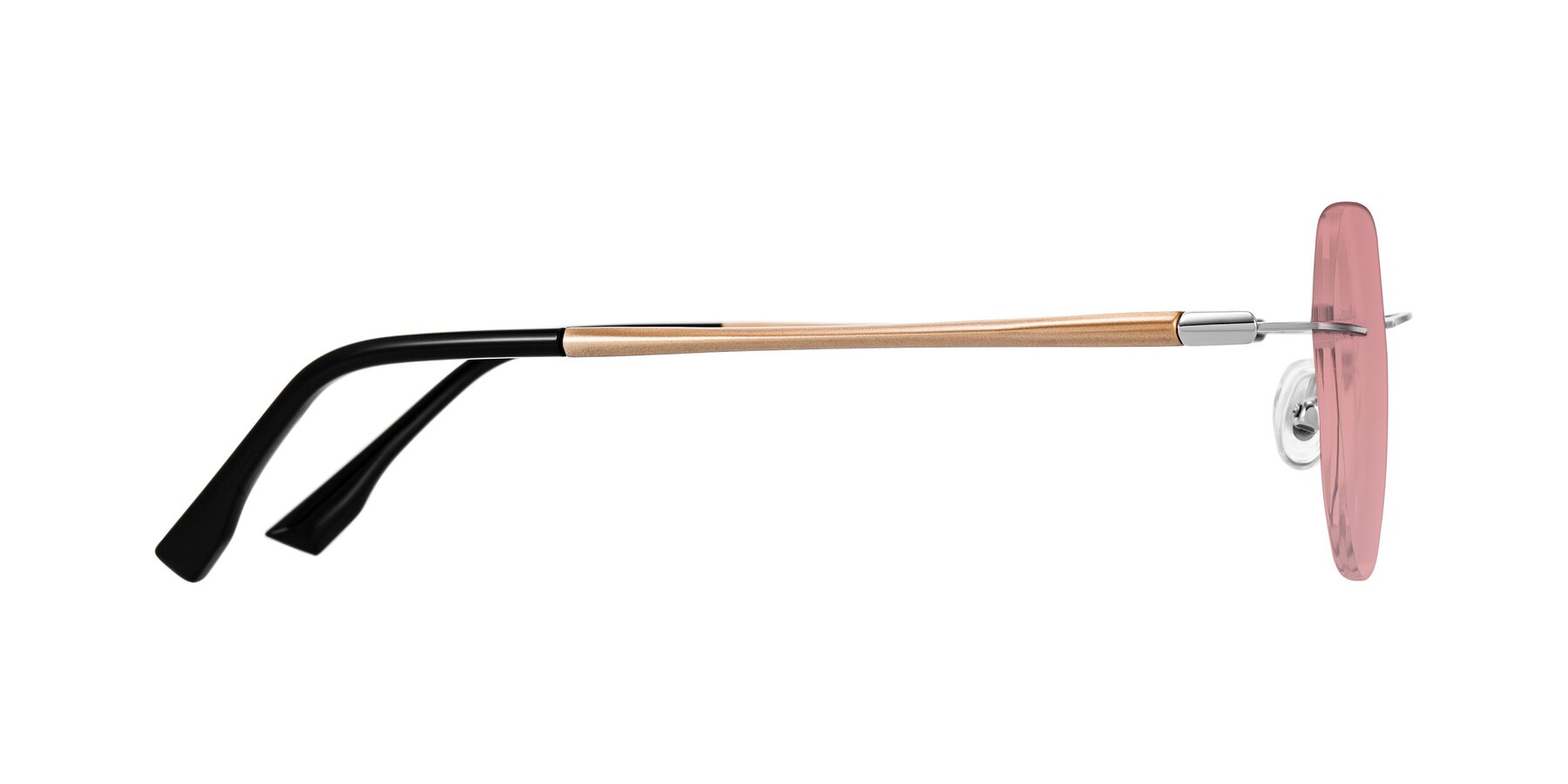 Side of Noe in Silver/Brown with Medium Garnet Tinted Lenses