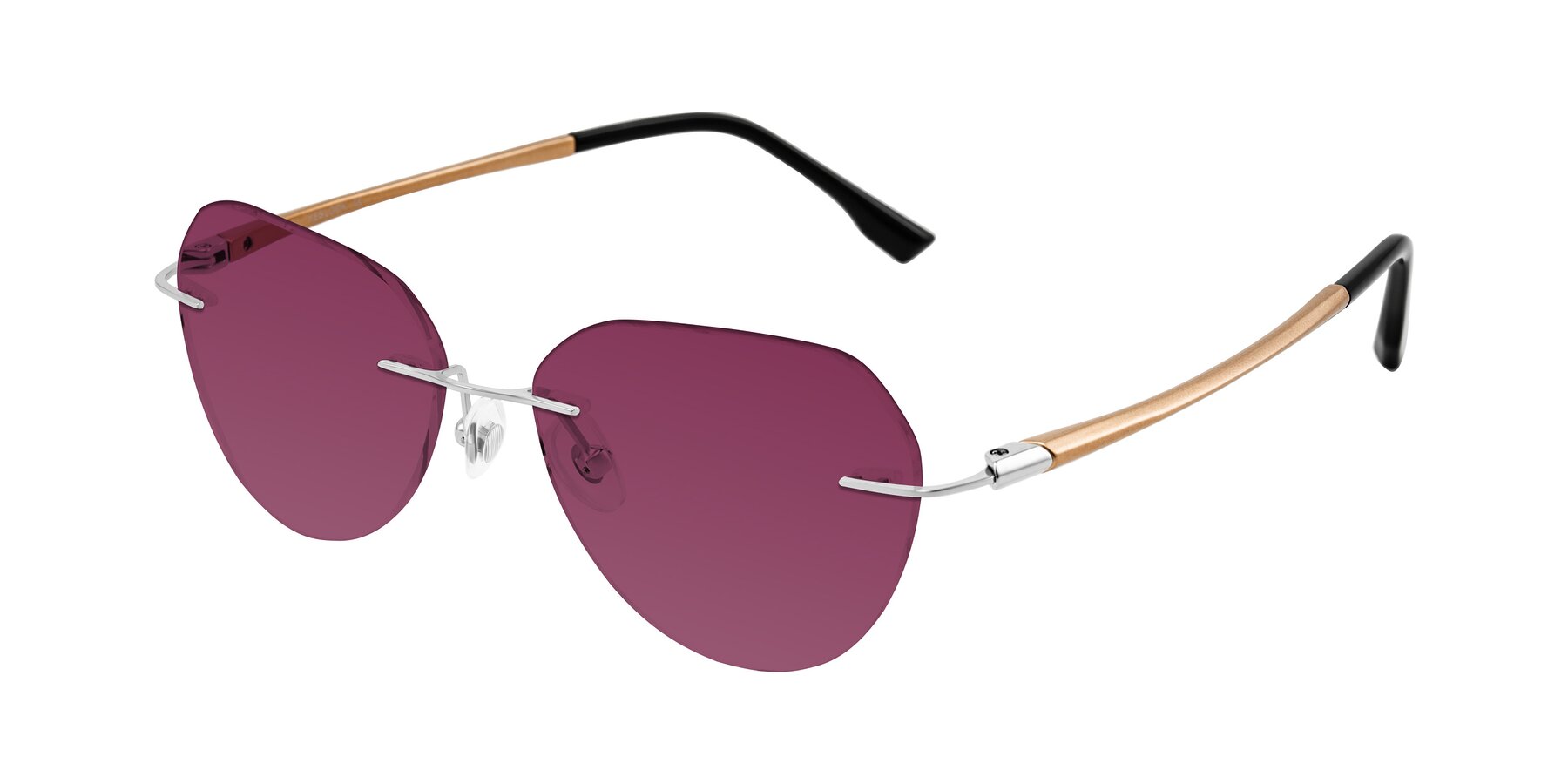 Angle of Noe in Silver/Brown with Wine Tinted Lenses
