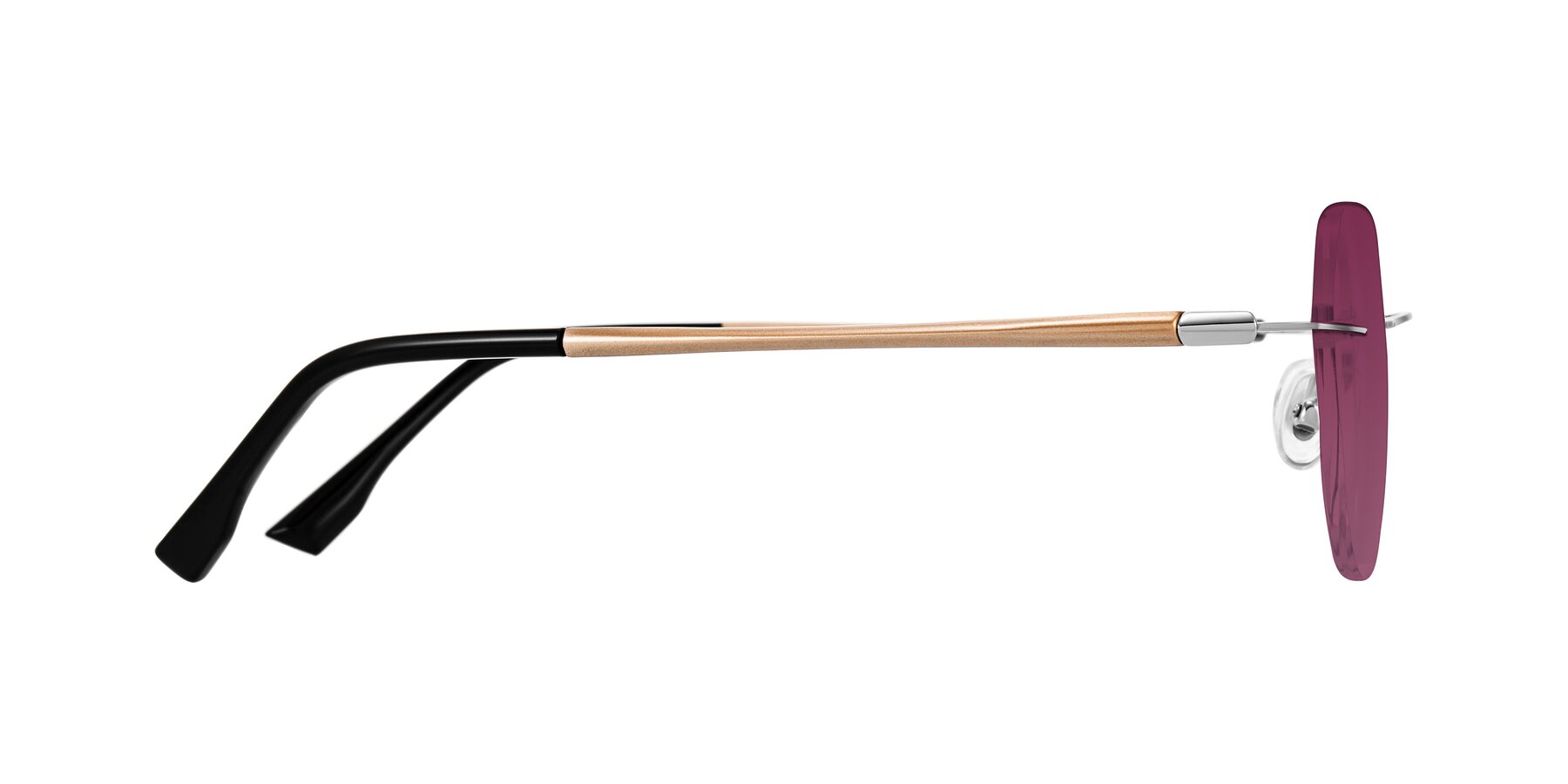Side of Noe in Silver/Brown with Wine Tinted Lenses