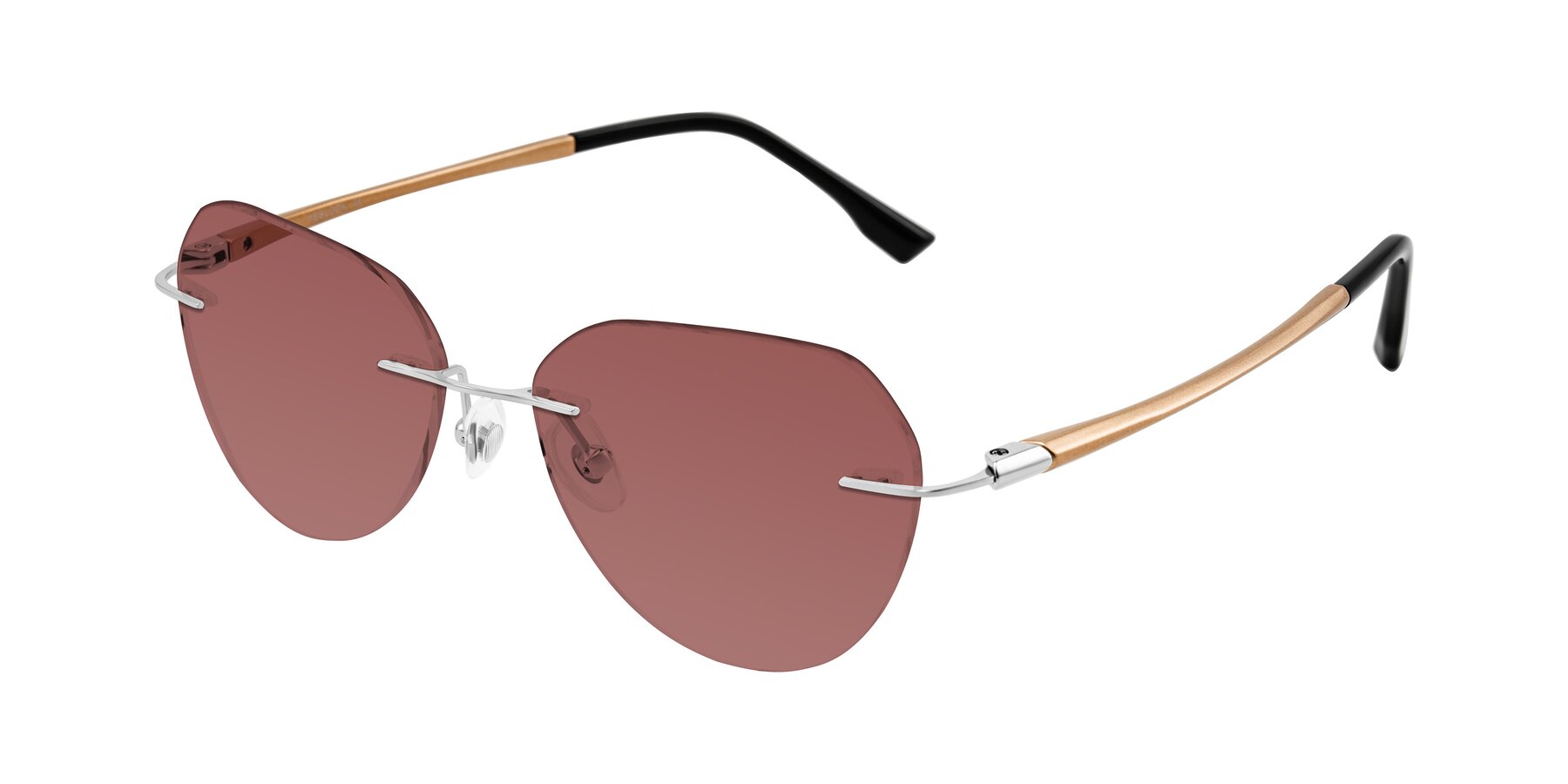 Angle of Noe in Silver/Brown with Garnet Tinted Lenses