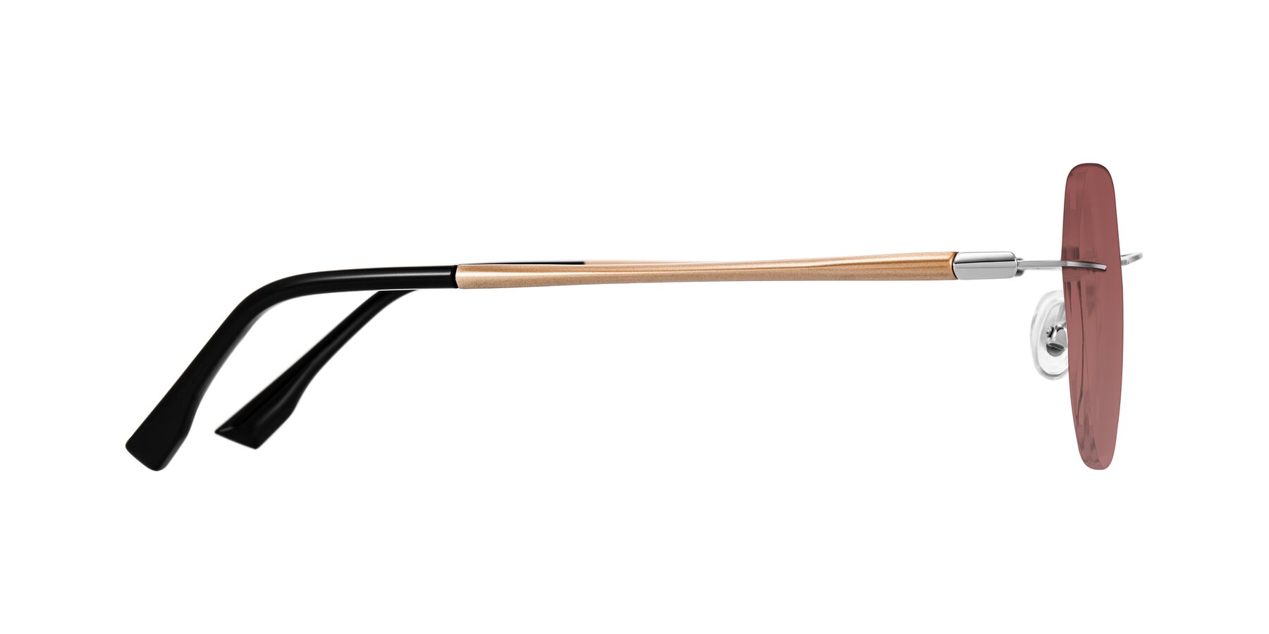 Side of Noe in Silver/Brown with Garnet Tinted Lenses