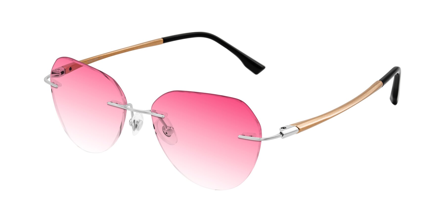 Angle of Noe in Silver/Brown with Pink Gradient Lenses