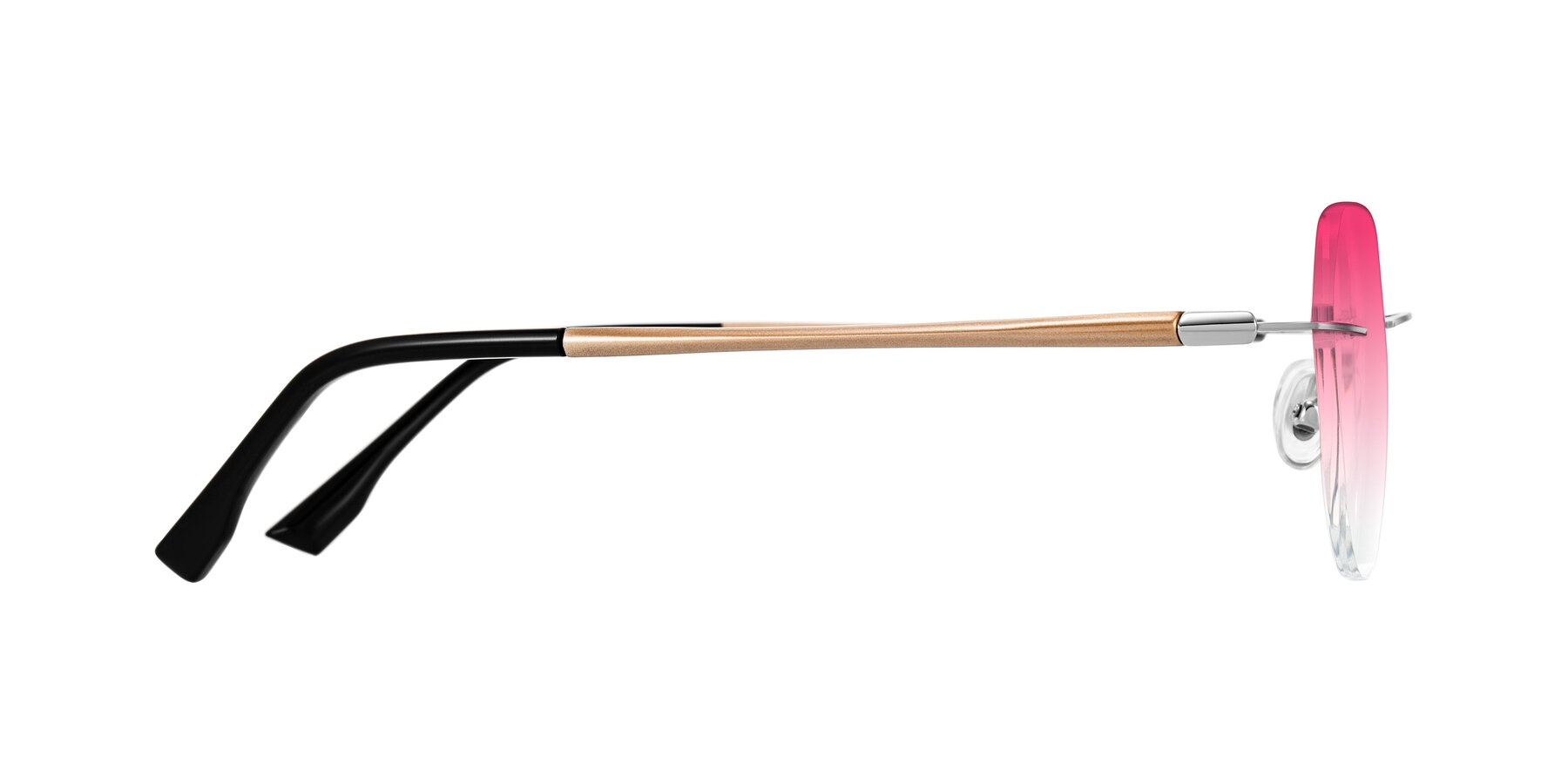 Side of Noe in Silver/Brown with Pink Gradient Lenses