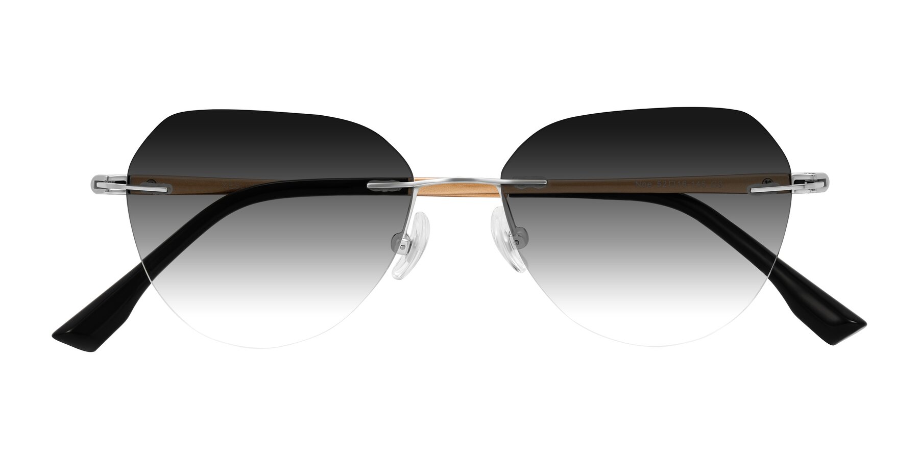 Folded Front of Noe in Silver/Brown with Gray Gradient Lenses
