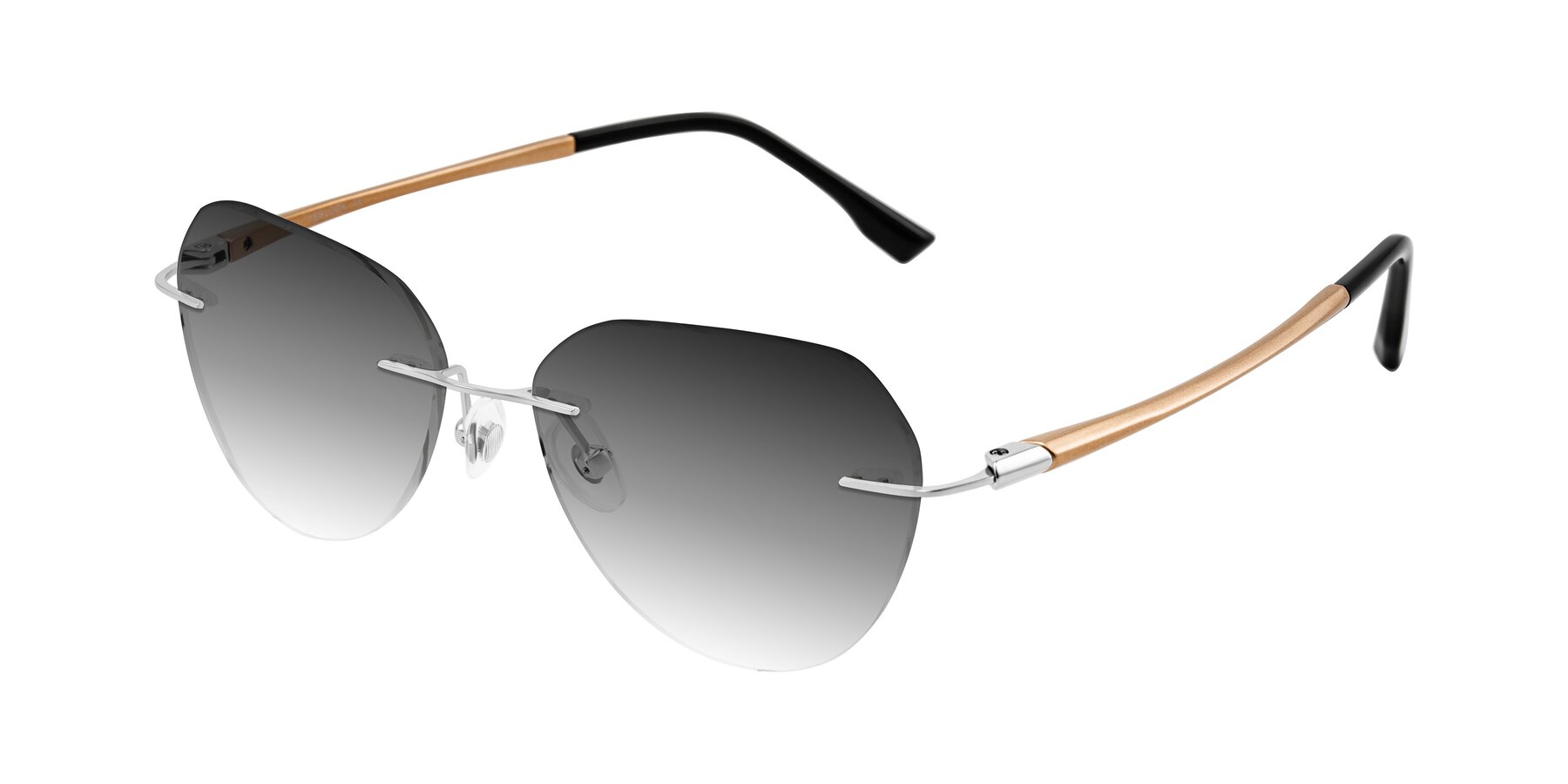 Angle of Noe in Silver/Brown with Gray Gradient Lenses