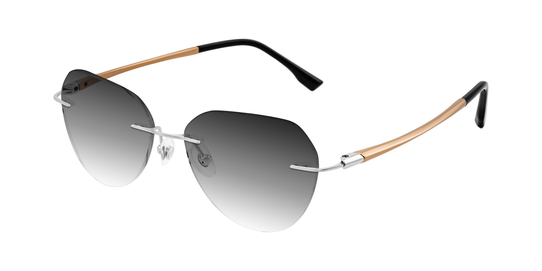Angle of Noe in Silver/Brown with Gray Gradient Lenses