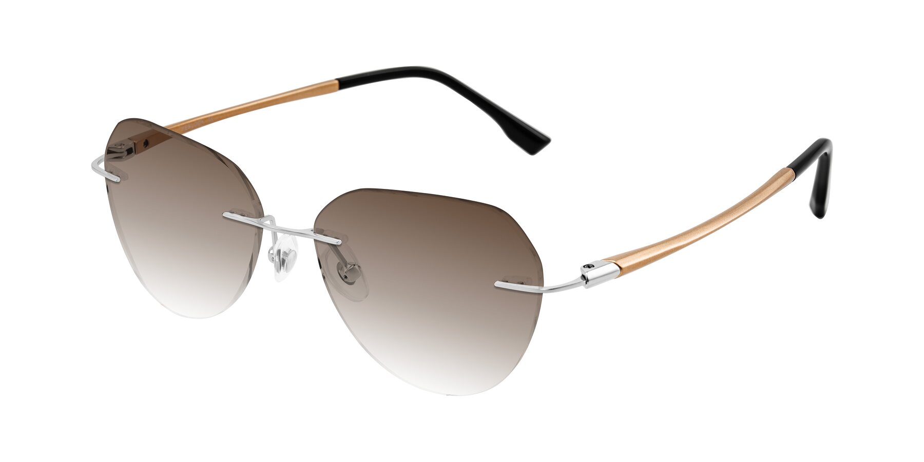 Angle of Noe in Silver/Brown with Brown Gradient Lenses