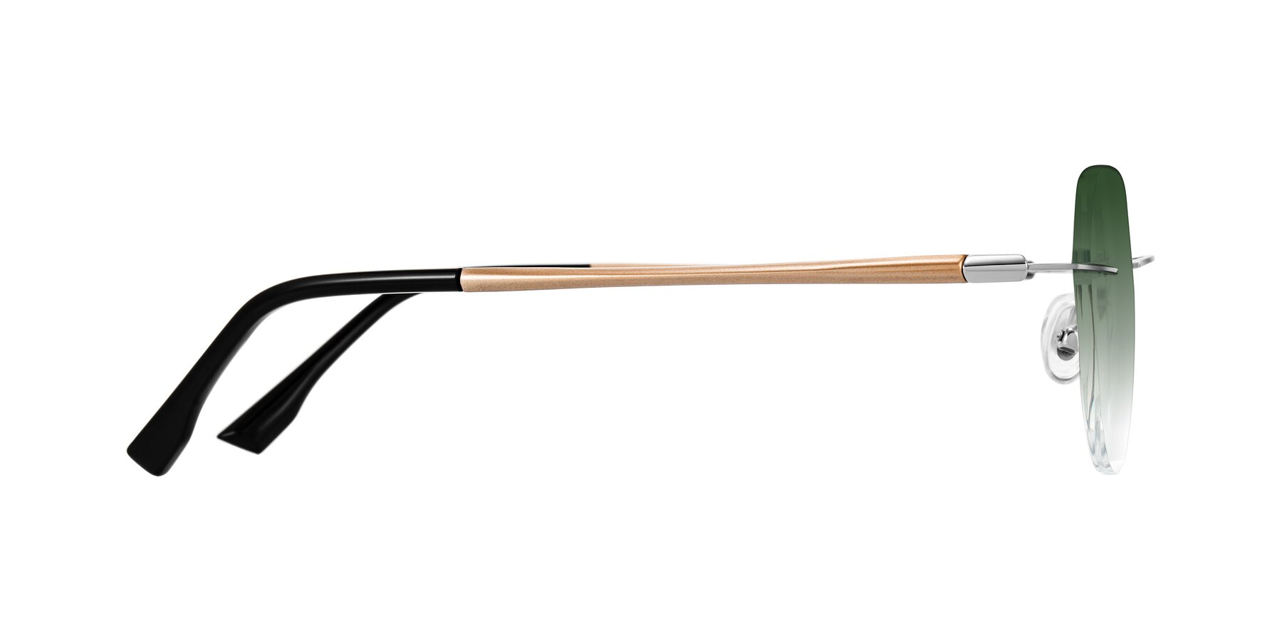 Side of Noe in Silver/Brown with Green Gradient Lenses