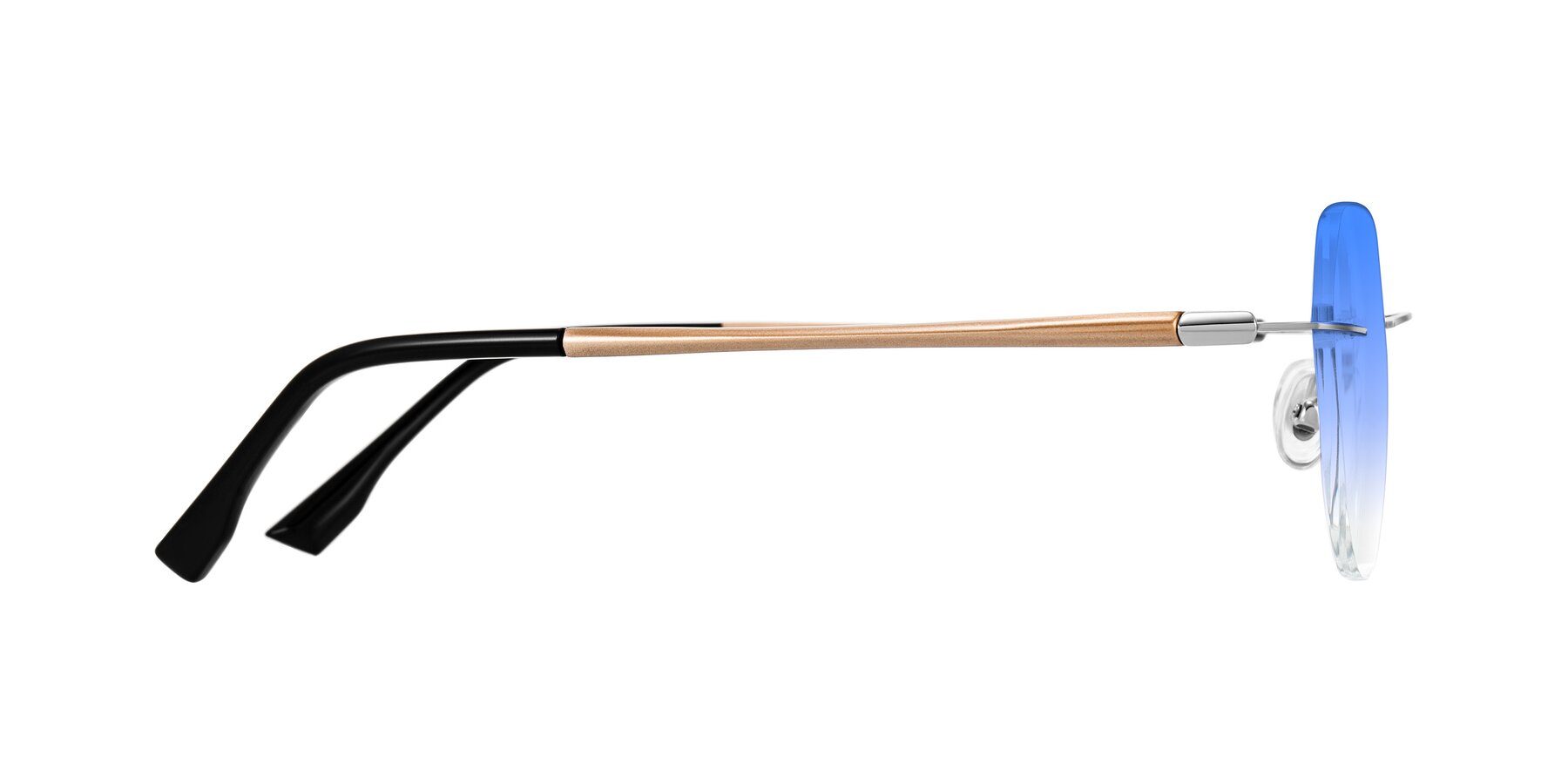 Side of Noe in Silver/Brown with Blue Gradient Lenses