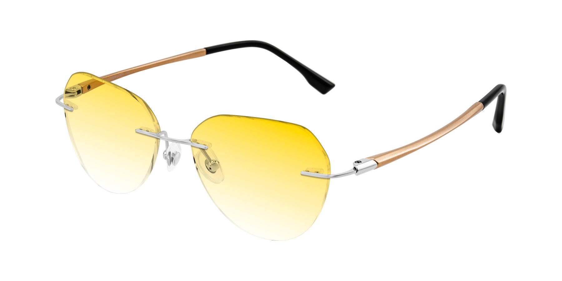 Angle of Noe in Silver/Brown with Yellow Gradient Lenses