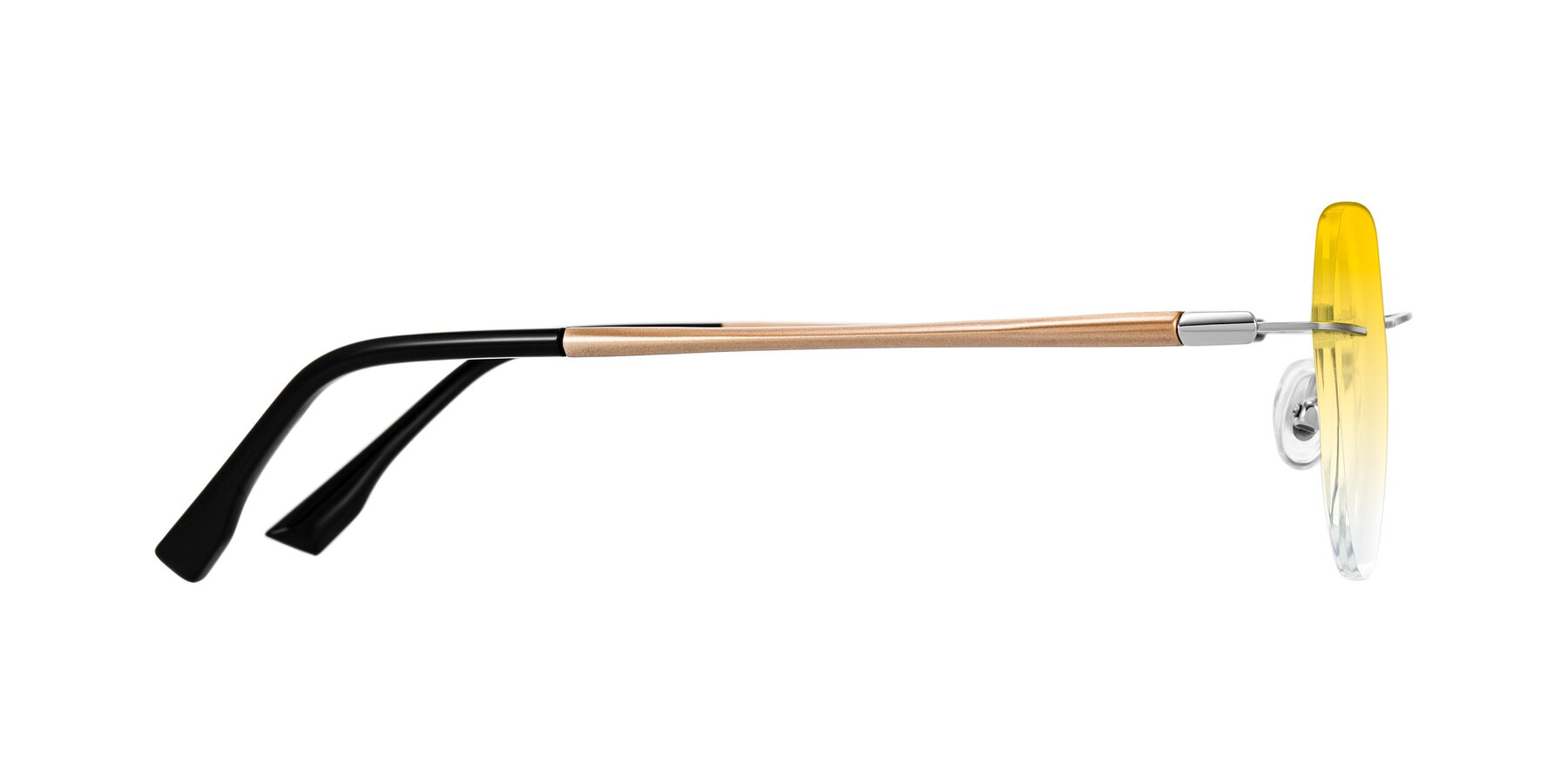 Side of Noe in Silver/Brown with Yellow Gradient Lenses