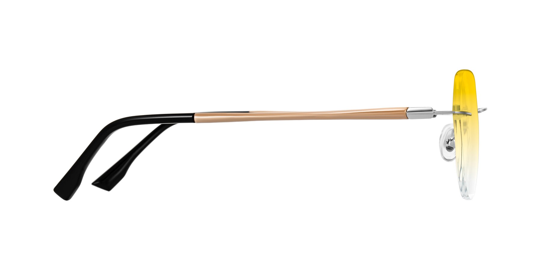 Side of Noe in Silver/Brown with Yellow Gradient Lenses