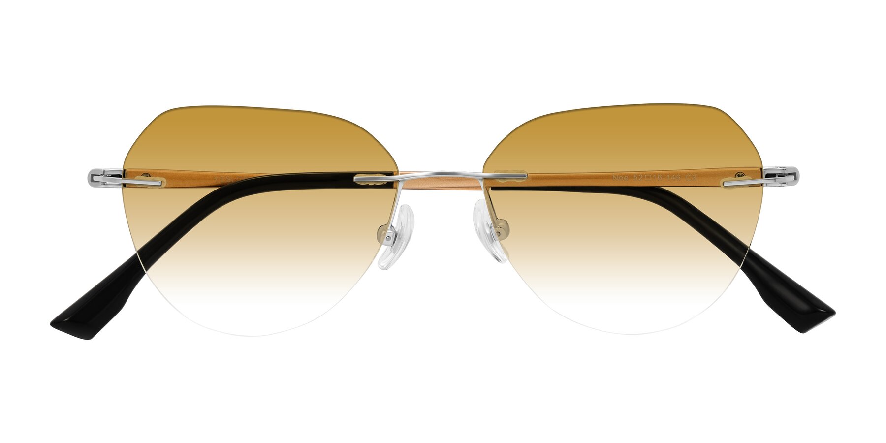 Folded Front of Noe in Silver/Brown with Champagne Gradient Lenses