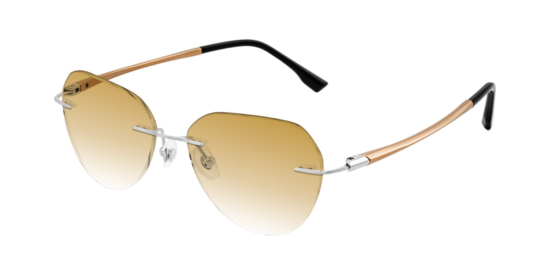 Angle of Noe in Silver/Brown with Champagne Gradient Lenses