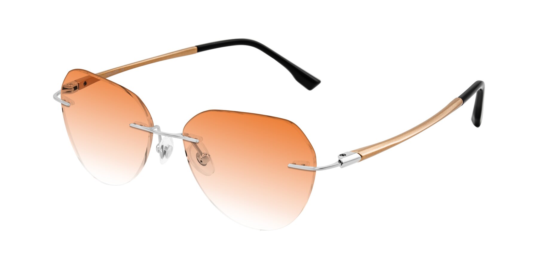 Angle of Noe in Silver/Brown with Orange Gradient Lenses