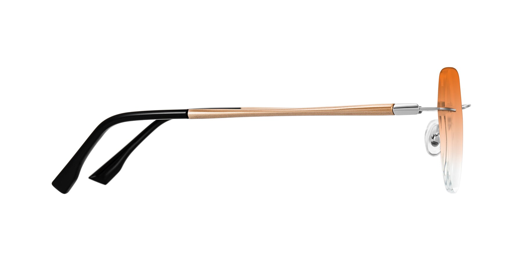 Side of Noe in Silver/Brown with Orange Gradient Lenses