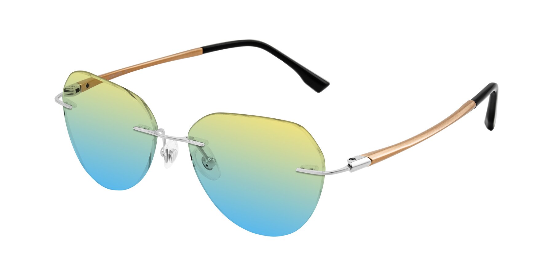 Angle of Noe in Silver/Brown with Yellow / Blue Gradient Lenses