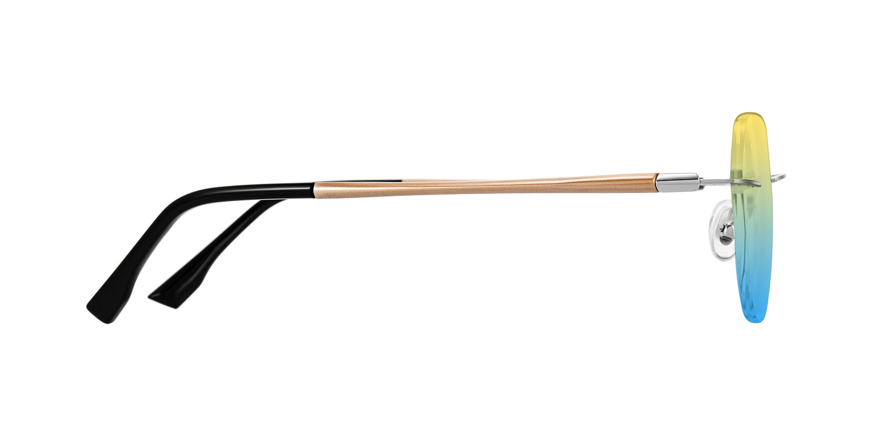 Side of Noe in Silver/Brown with Yellow / Blue Gradient Lenses