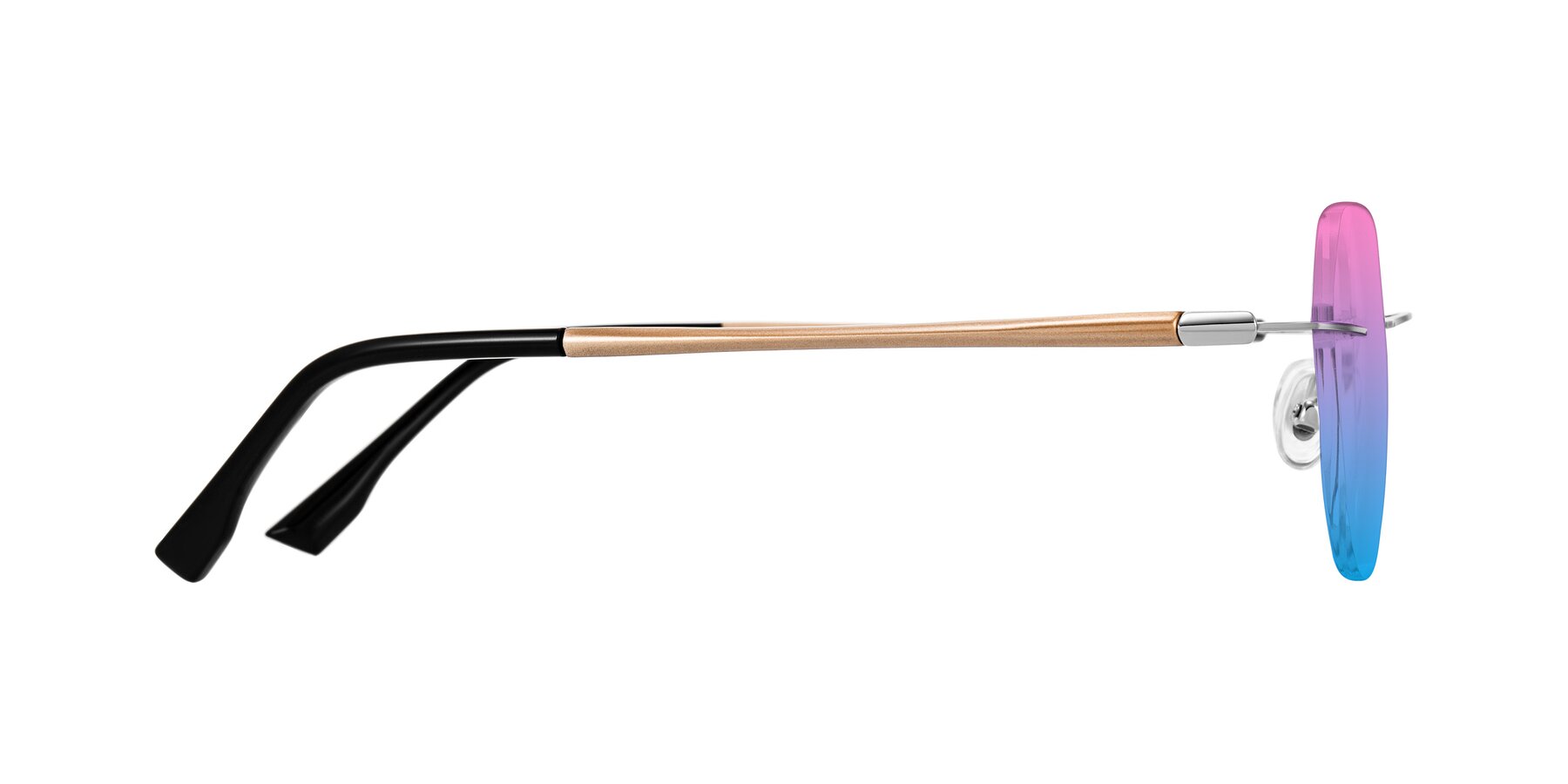 Side of Noe in Silver/Brown with Pink / Blue Gradient Lenses
