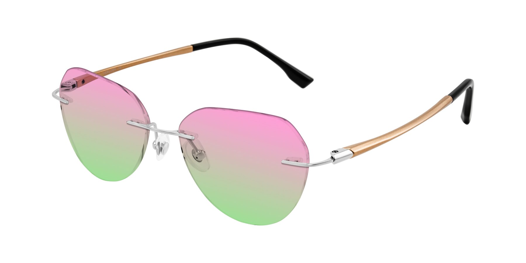 Angle of Noe in Silver/Brown with Pink / Green Gradient Lenses
