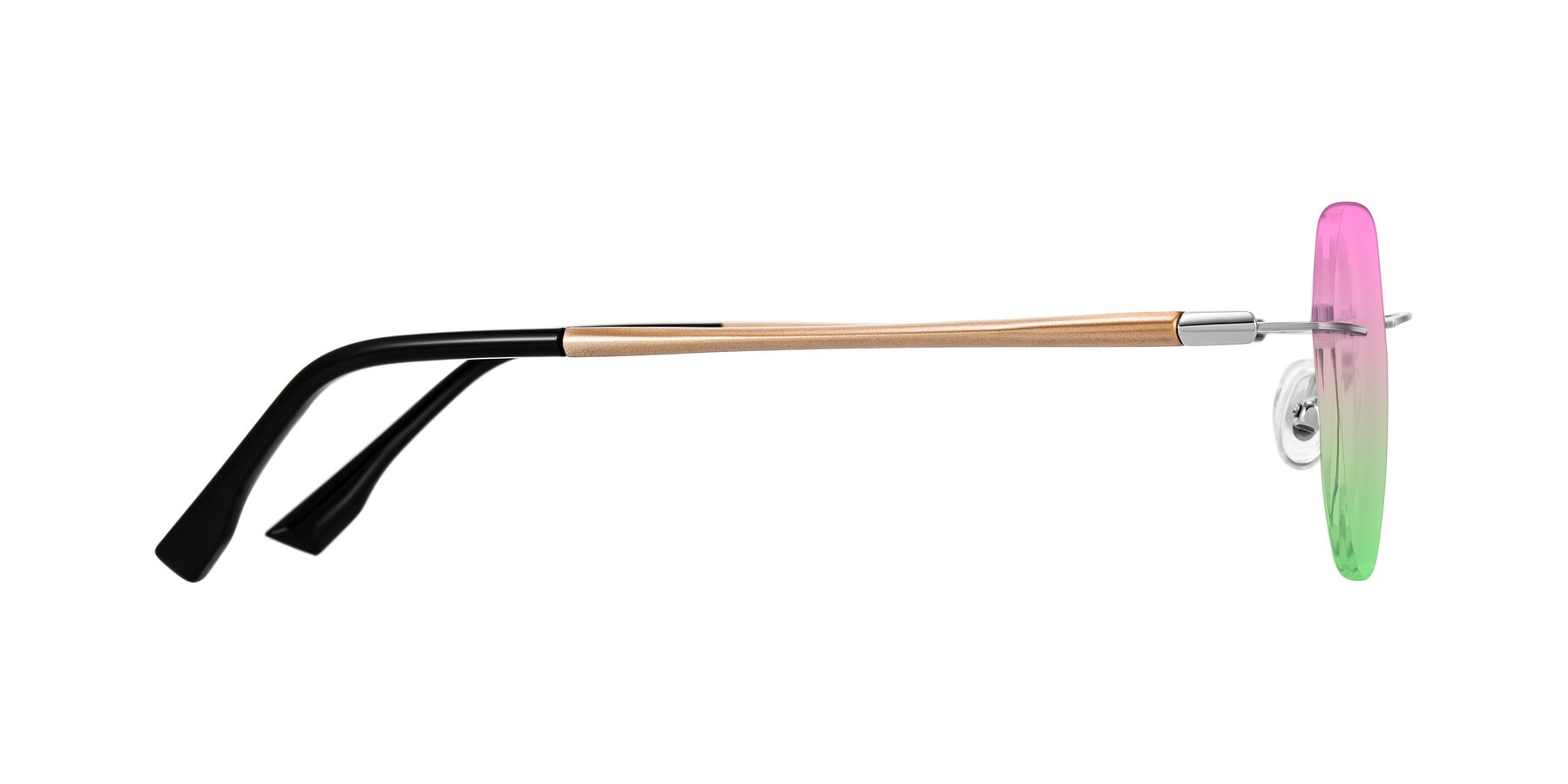 Side of Noe in Silver/Brown with Pink / Green Gradient Lenses