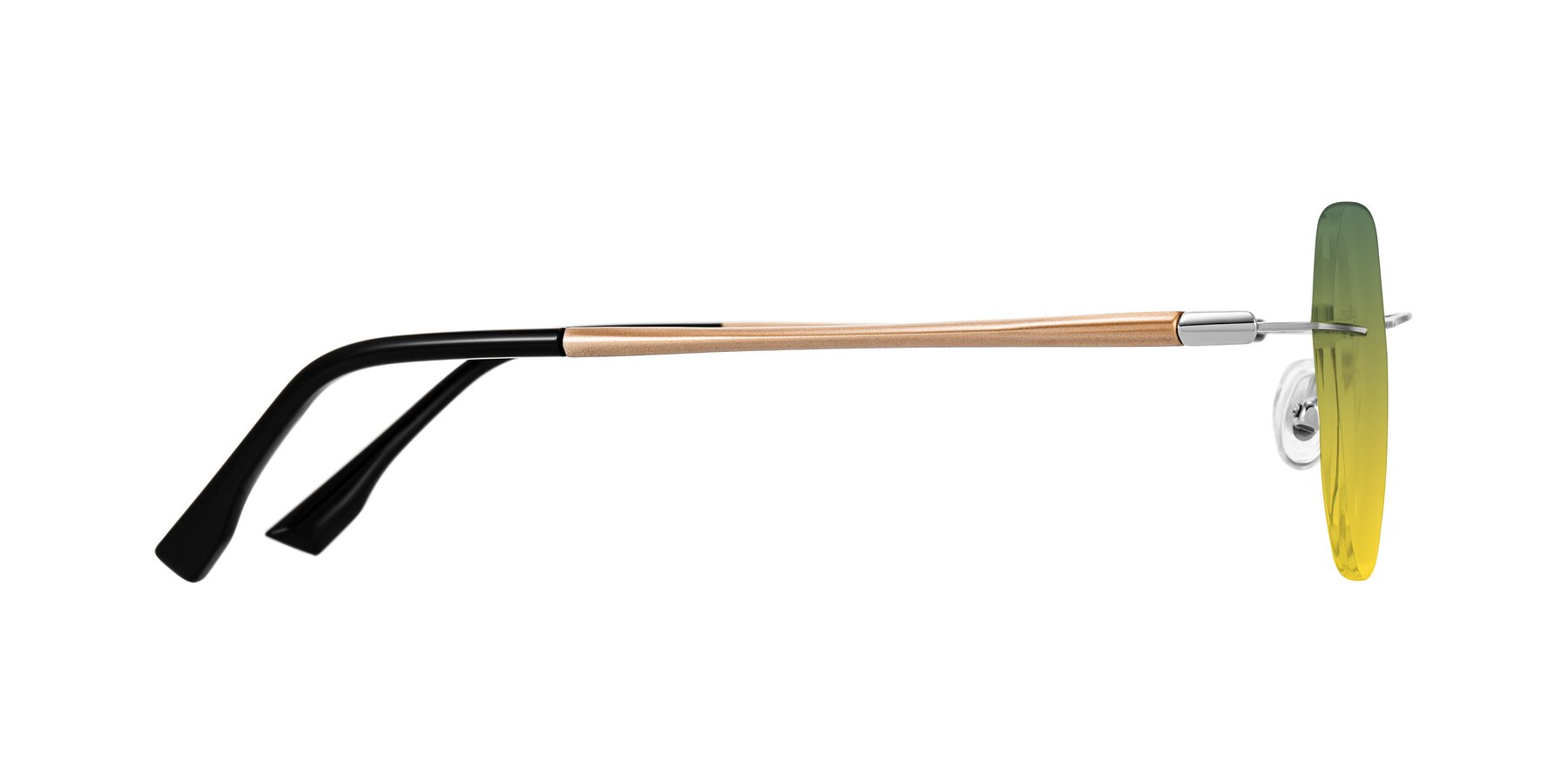 Side of Noe in Silver/Brown with Green / Yellow Gradient Lenses