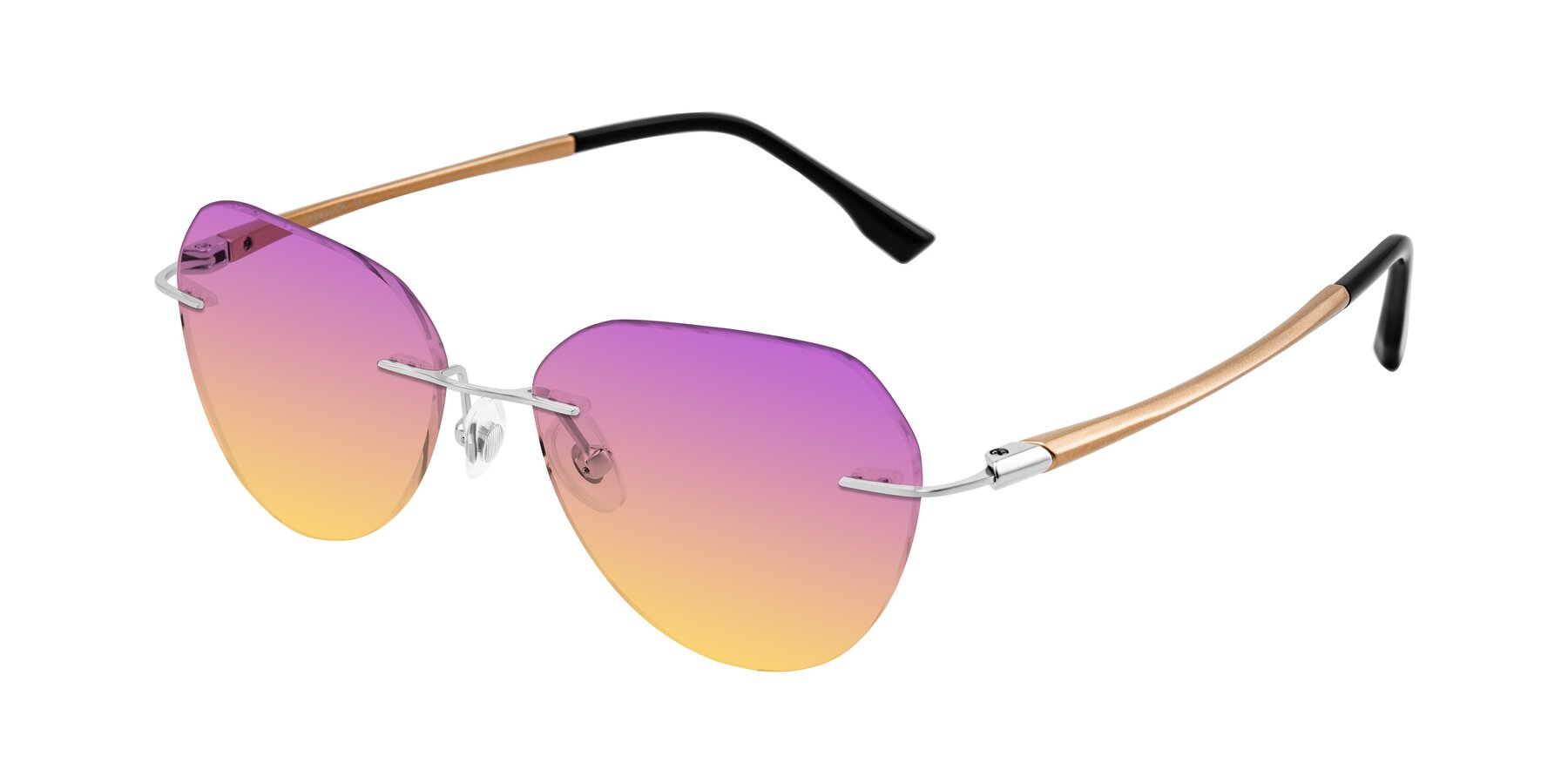 Angle of Noe in Silver/Brown with Purple / Yellow Gradient Lenses