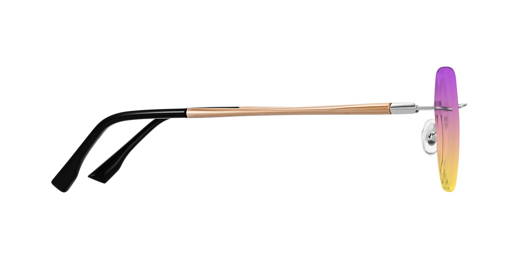 Side of Noe in Silver/Brown with Purple / Yellow Gradient Lenses