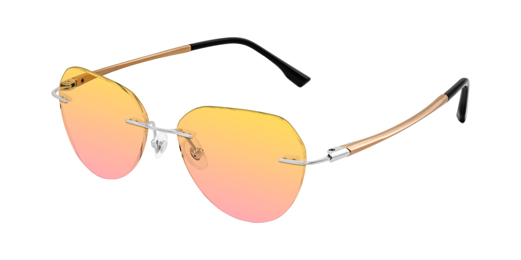 Angle of Noe in Silver/Brown with Yellow / Pink Gradient Lenses