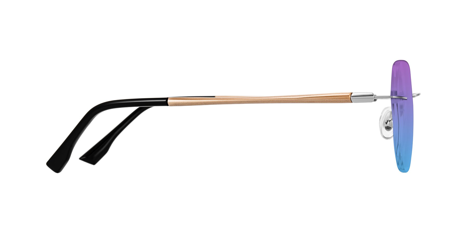 Side of Noe in Silver/Brown with Purple / Blue Gradient Lenses