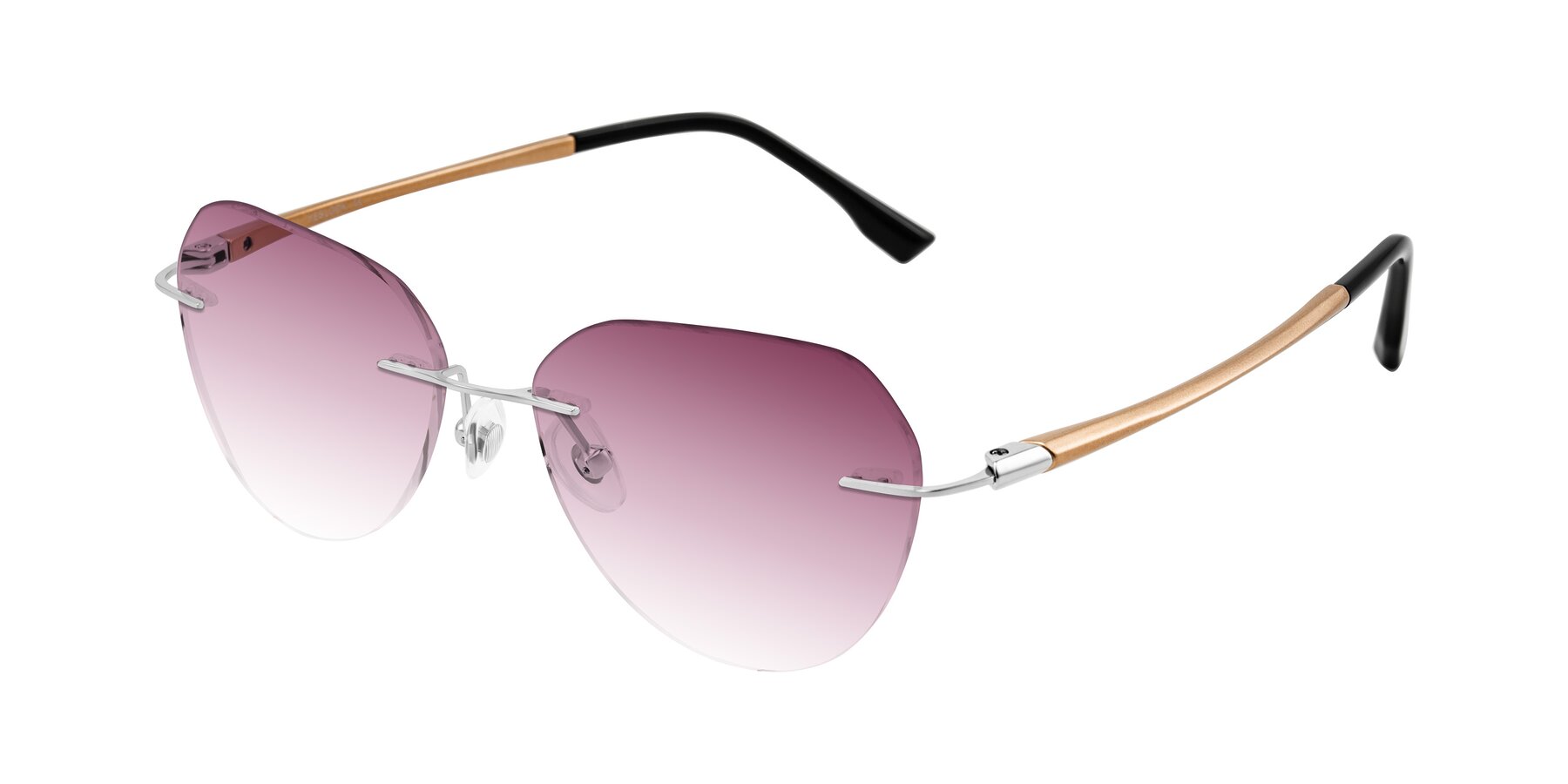 Angle of Noe in Silver/Brown with Wine Gradient Lenses
