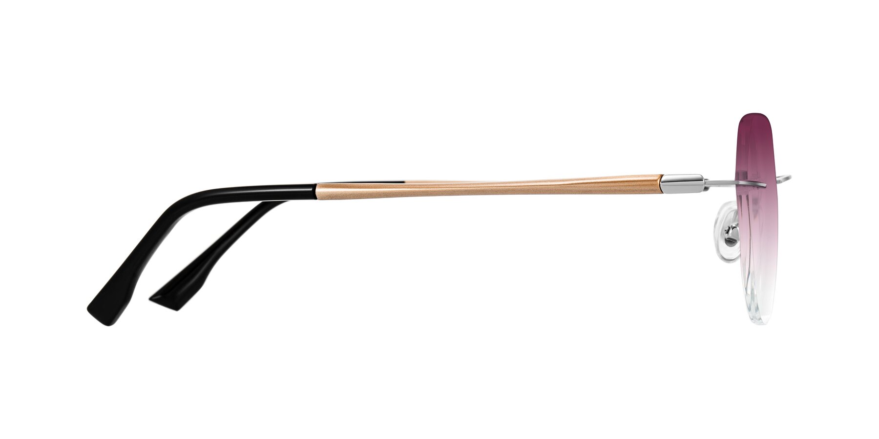 Side of Noe in Silver/Brown with Wine Gradient Lenses