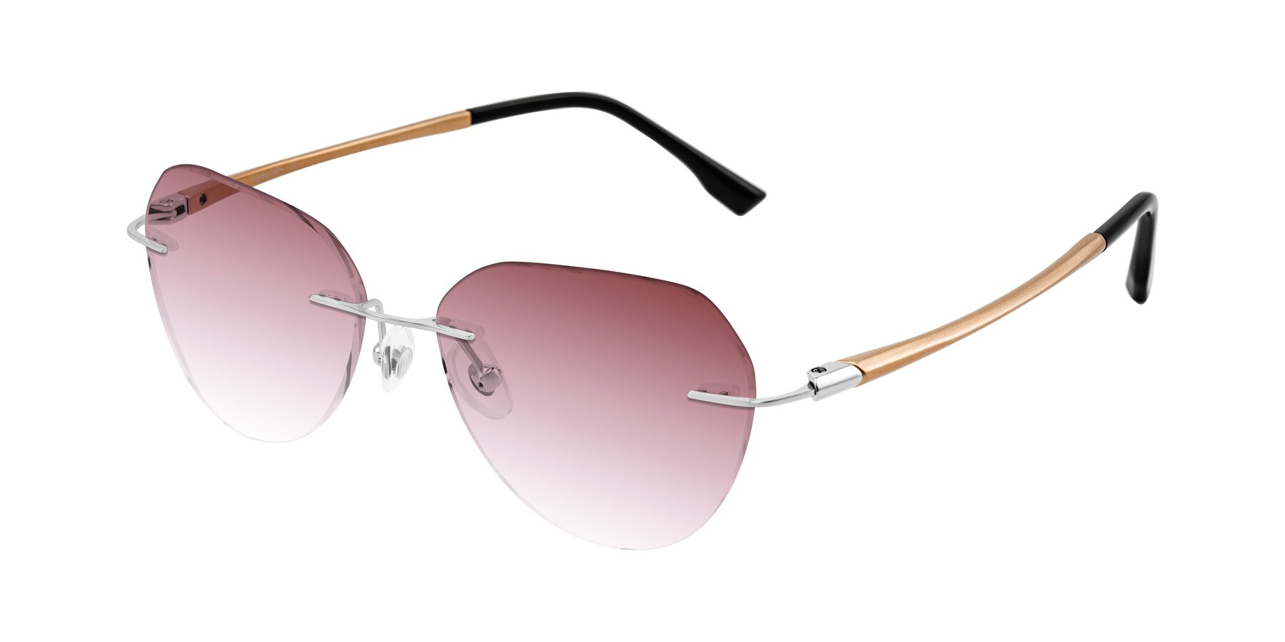 Angle of Noe in Silver/Brown with Garnet Gradient Lenses