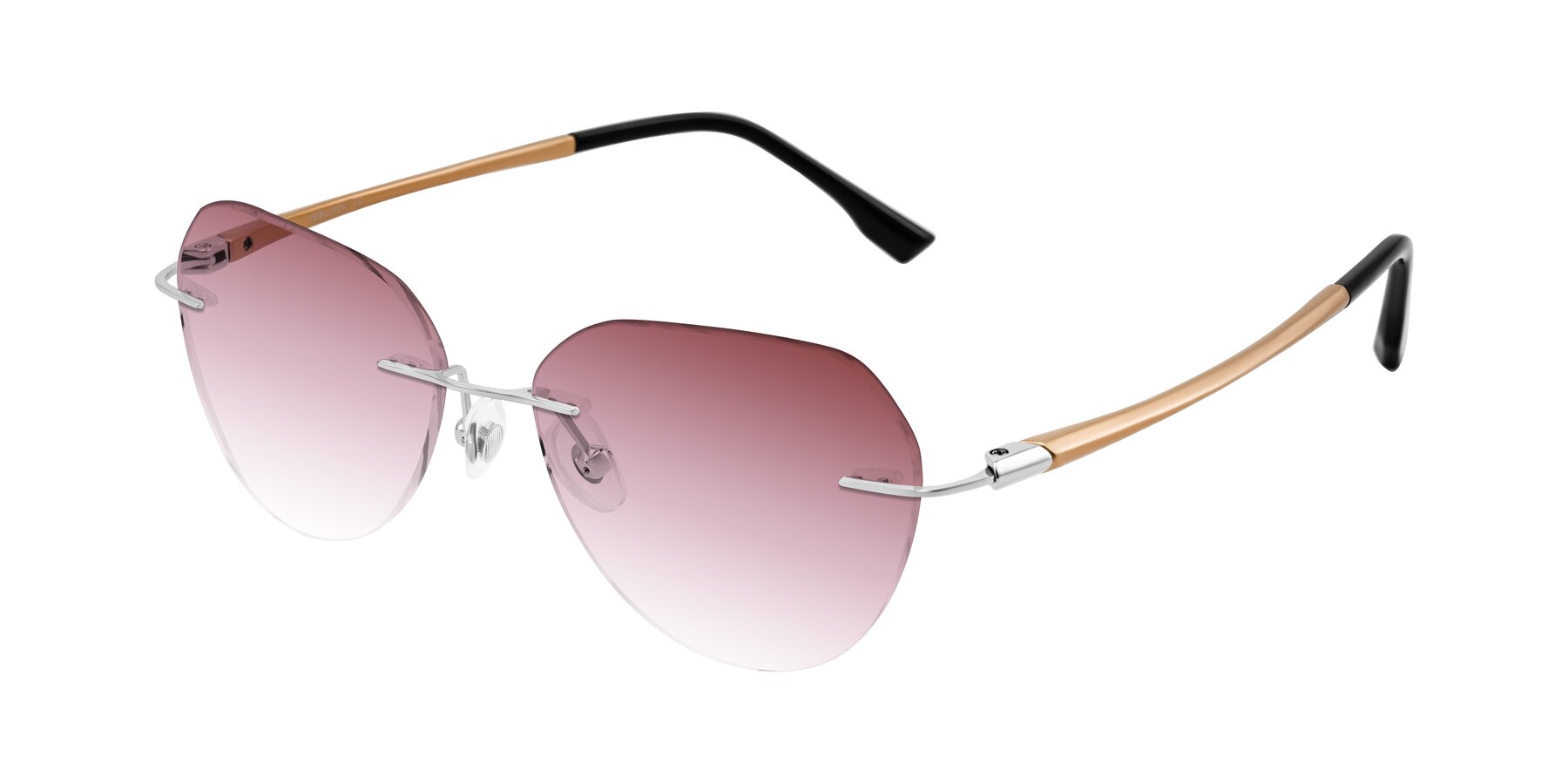 Angle of Noe in Silver/Brown with Garnet Gradient Lenses