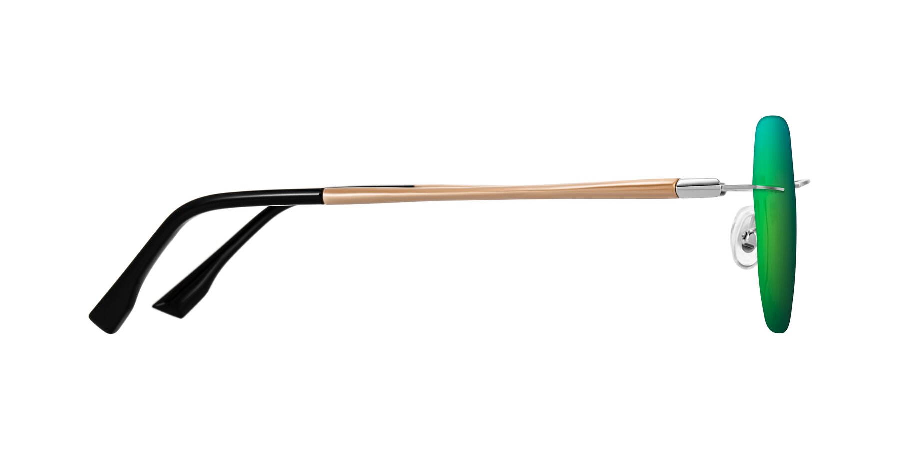 Side of Noe in Silver/Brown with Green Mirrored Lenses