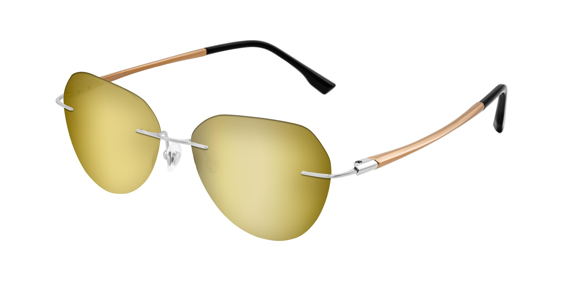 Angle of Noe in Silver/Brown with Gold Mirrored Lenses